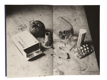 Extract from *Naufragé Volontaire* - *JSBJ Blue Zine* a series of limited-edition photobooks published by *JSBJ.* The title translates as "Shipwrecked on Purpose" and refers to Dr. Alain Bombard's 1952 experiment, in which he deliberately drifted alone across the Atlantic for 65 days in a lifeboat with no provisions. 46 pages, softcover, perfect bound - © Maciek Pożoga