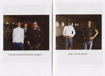 I asked Aboudalaye and Rudy to write a caption on the pictures I took of them in Spring 2014 and Spring 2015 in the schoolyard. This spread is an extract from the fanzine I created with the pupils of Collège St Exupery in Rosny sous Bois (93). More from my *Cérémonies* project was published in the *Vice/Magnum* photo issue 2015. - © Maciek Pożoga